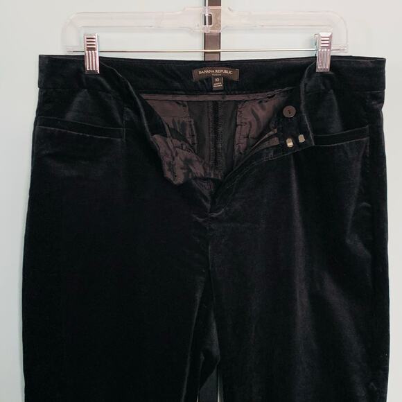 Banana Republic Sloan Black Velvet Pants Size 10 - Picture 4 of 7